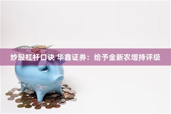 炒股杠杆口诀 华鑫证券：给予金新农增持评级