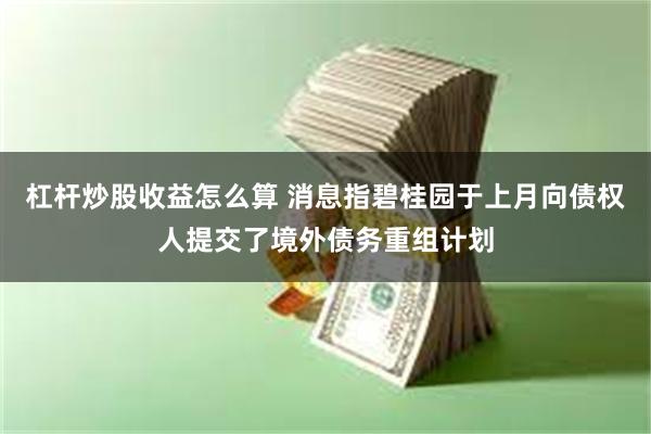 杠杆炒股收益怎么算 消息指碧桂园于上月向债权人提交了境外债务重组计划